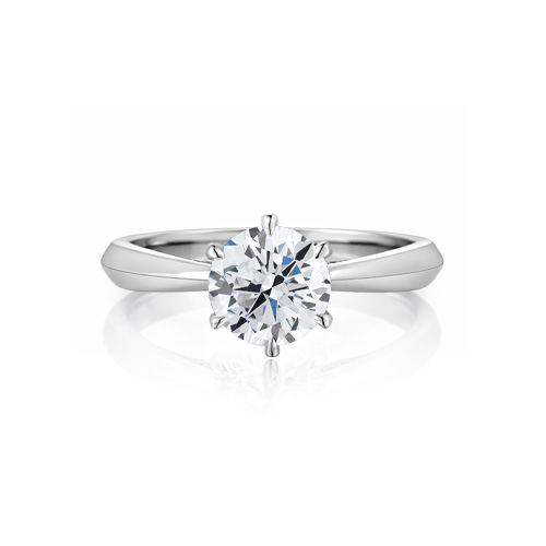 Classic-Round 1克拉圓形經典六爪婚戒鑽戒